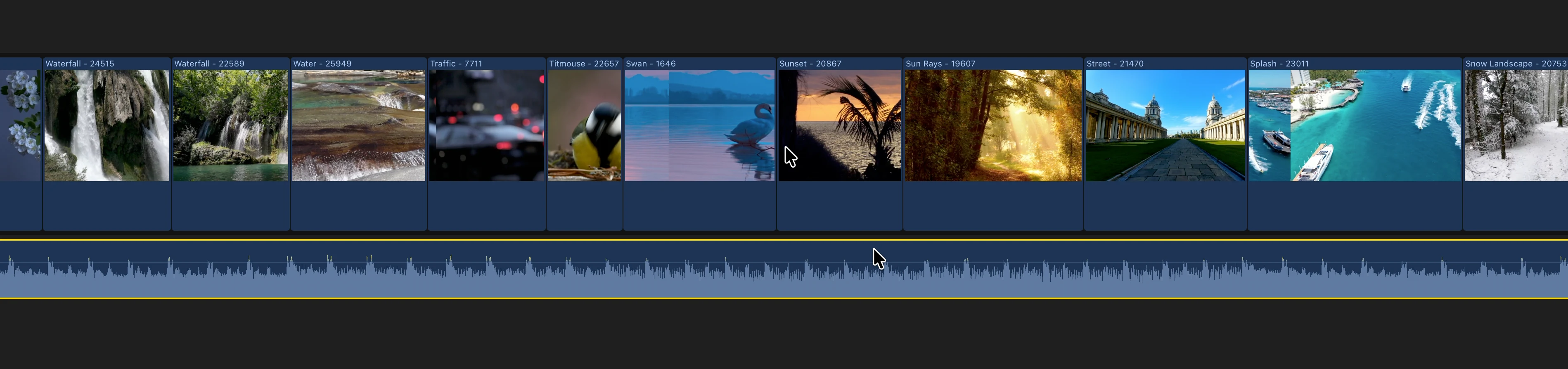 Final Cut Pro timeline with multiple clips and an audio bed ready for a CoreTrim source export.